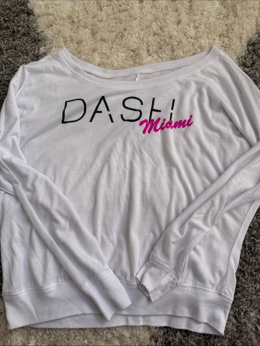 Ash White Pullover with Black and Hot Pink DASH Miami Graphic